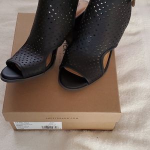 Lucky Brand black cut out booties